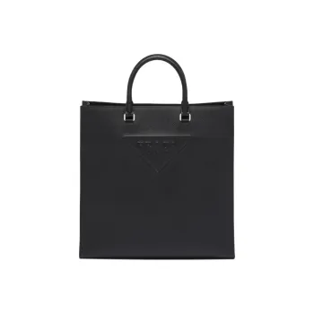 PRADA Saffiano Leather Tote Bag Shopping Bag Handbag Men's Black