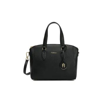 Furla Minerva Calfskin Handbag Shoulder Bag Crossbody Bag Small Size Women's Black