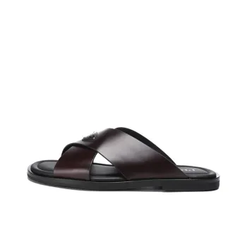 PRADA Brushed finish Crisscross Slides