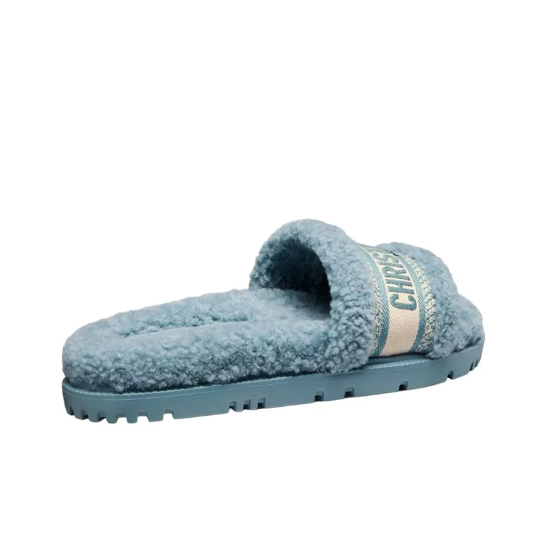 DIOR Dway Rubber Sole Abrasion Resistant Slide Slippers Women's Sky Blue-3