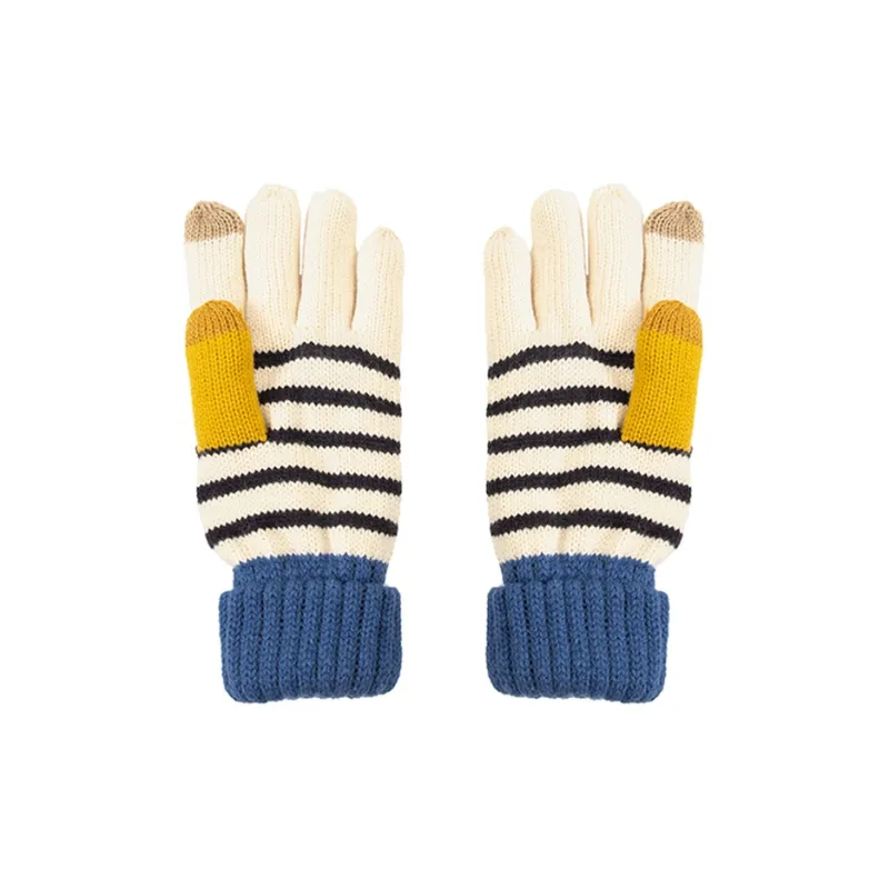 BAIJUAN Acrylic Knit Gloves Unisex Ecru-0