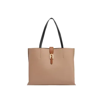 Furla Sofia Collection Grain Texture Leather Tote Bag Shopping Bag Shoulder Bag Handbag Large Size Women's Light Brown