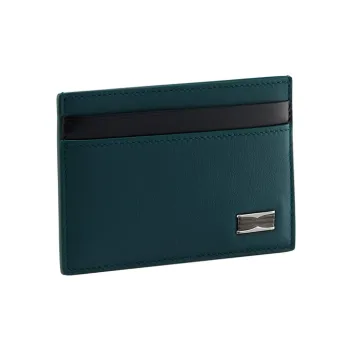 BVLGARI B.Zero1 Series Calfskin Card Holder Men's Green