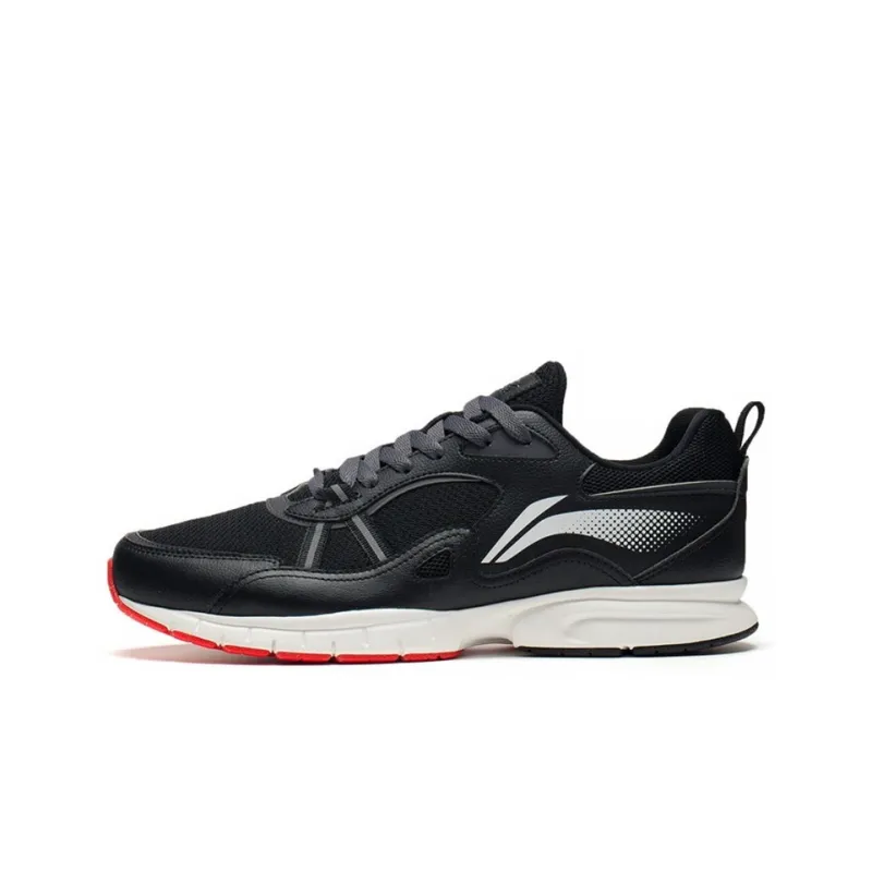 LiNing Cushioned Anti-Slip Wear-Resistant Breathable Lightweight Low-Top Running Shoes Men's Black Gray-0