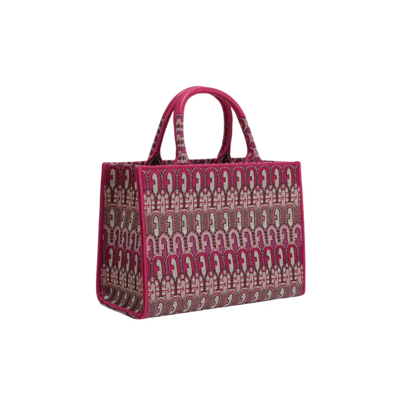 Furla Opportunity Jacquard Fabric One Shoulder Handbags Small Size Women's Purple-1