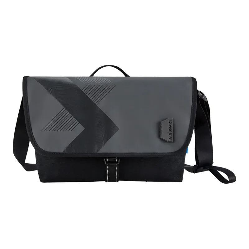 BAGSMART Polyester Crossbody Handbag Large Size Unisex Black/Ecru-0