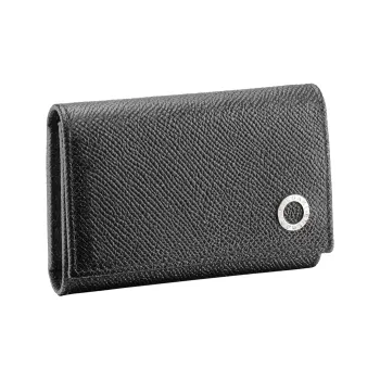 BVLGARI Calfskin Key Pouch Men's Gray