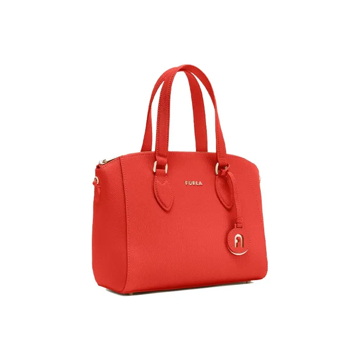 Furla Minerva Calfskin Handbag Shoulder Bag Crossbody Bag Small Size Women's Red-1