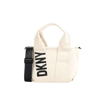 DKNY Cotton Shoulder Bag Crossbody Bag Handbag Women's Light Brown