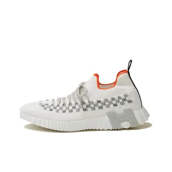 HERMES Fle Anti Slip Wear Resistant Low Top Sports Casual Shoes Men's White Gray