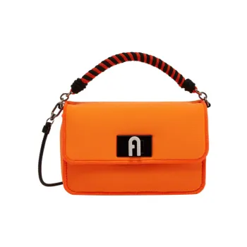Furla 1927 Collection Soft Fabric Shoulder Bag, Crossbody Bag, Handbag Large Size Women's Bright Orange