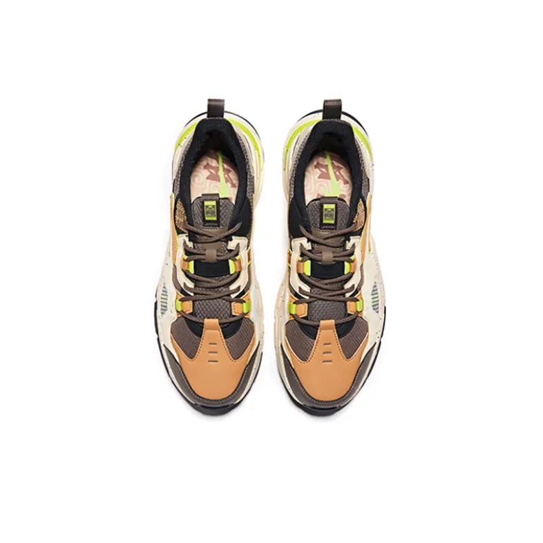 Erke Low-Top Running Shoes Men's Brown Green-3