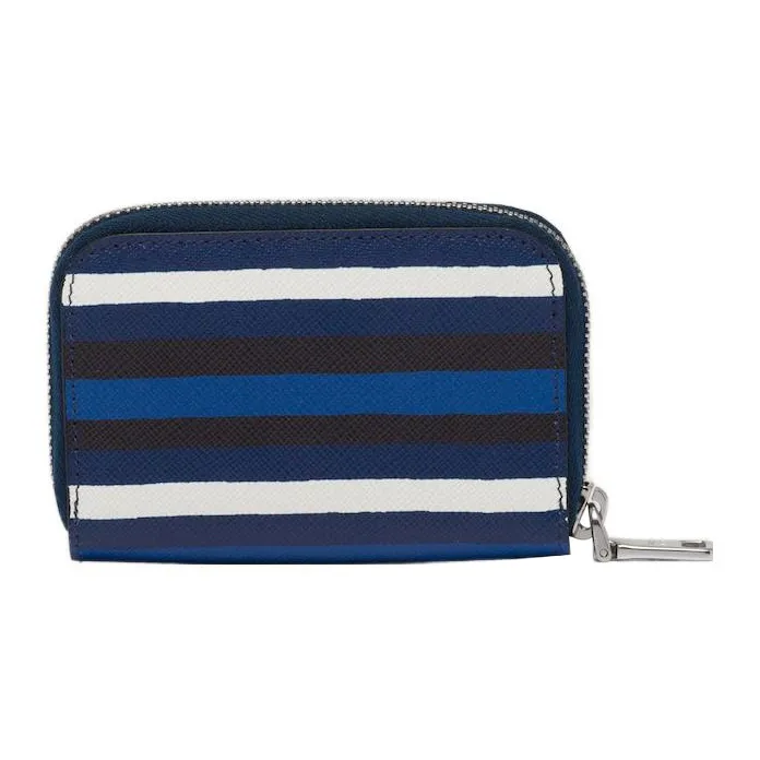 PRADA Saffiano Leather Coin Purse Men's Blue-2