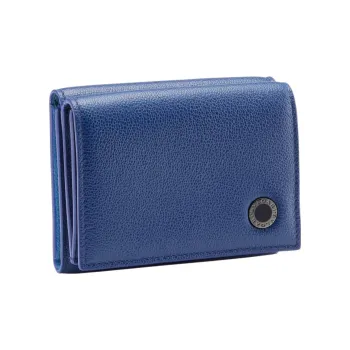 BVLGARI Calfskin Card Clip Wallets Men's