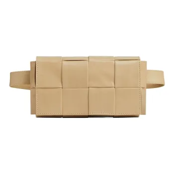 Bottega Veneta Cassette Belt Cow Leather Box Bag Camera Bag Fanny Pack, Crossbody Bag Mini Men's Beige Yellow