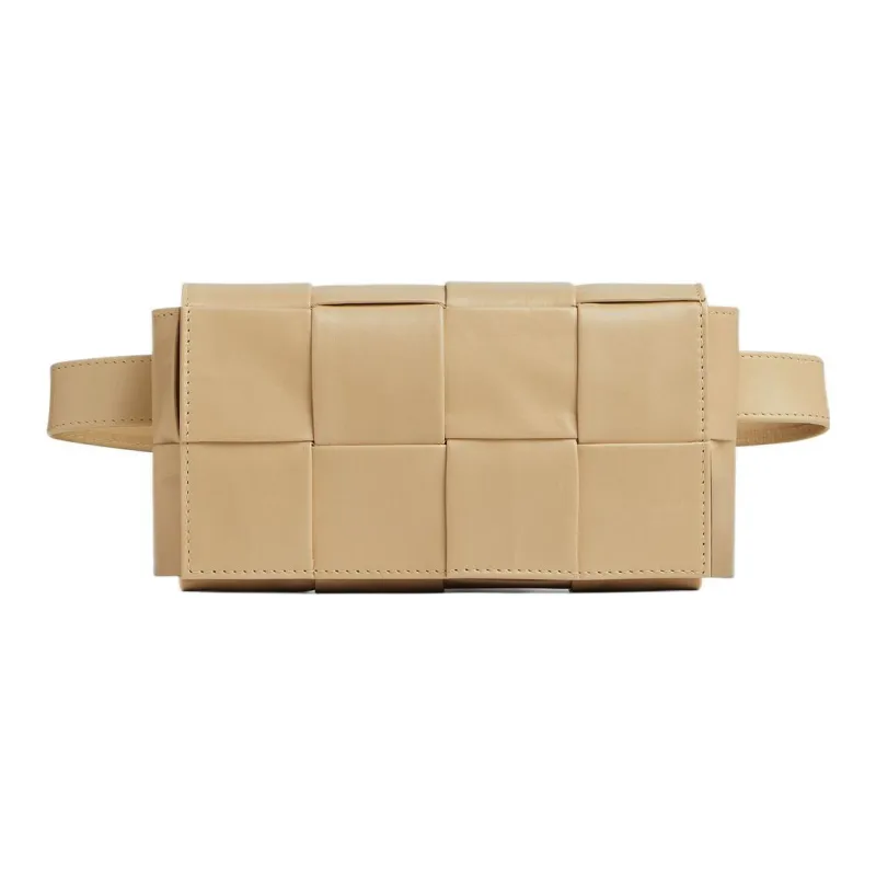 Bottega Veneta Cassette Belt Cow Leather Box Bag Camera Bag Fanny Pack, Crossbody Bag Mini Men's Beige Yellow-0