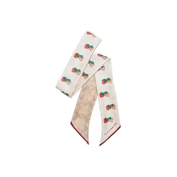 COACH Silk Silk Scarves Women's White
