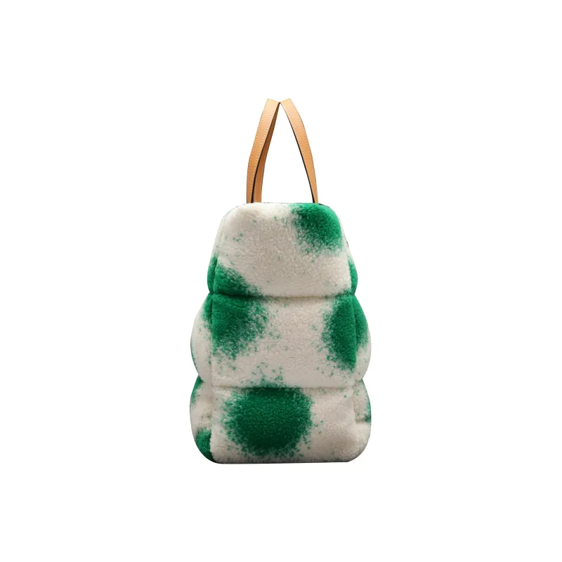 Moncler Wool Tote Bag, Shopping Bag, Handbag Regular Women's White/Green-1