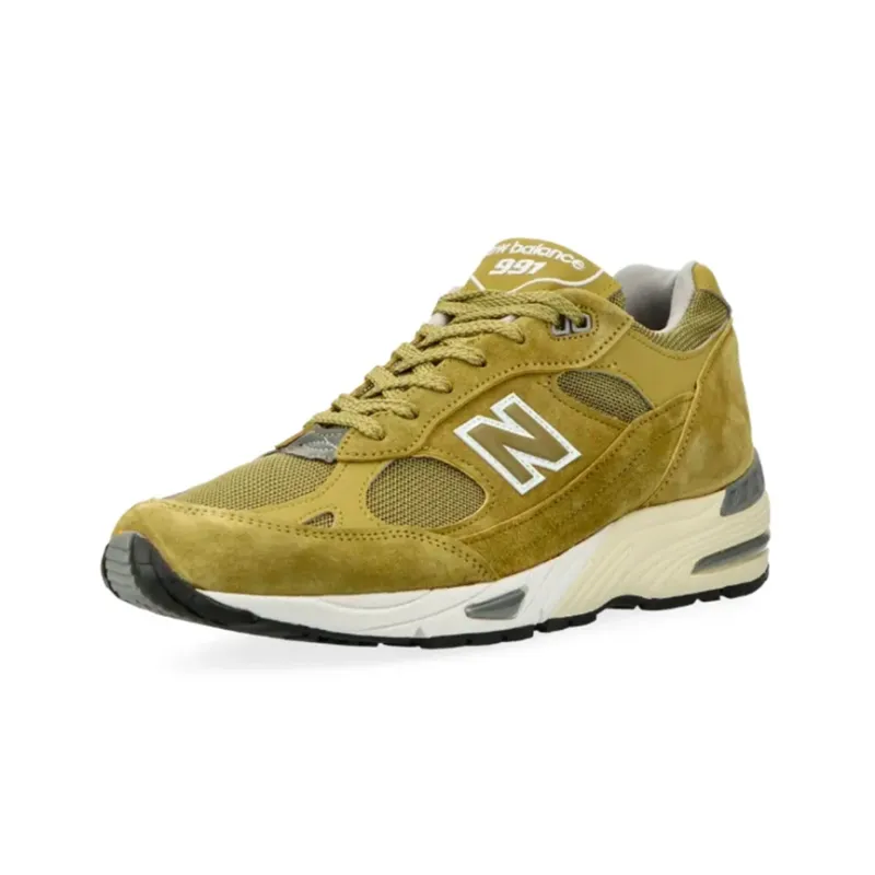 New Balance 991 MiUK Green Moss Cloud Cream-2