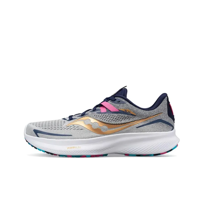 Saucony Ride 15 Cushioning, Slip Resistant, And Abrasion Resistant Low Top Training Running Shoes Men's Gray Blue-0