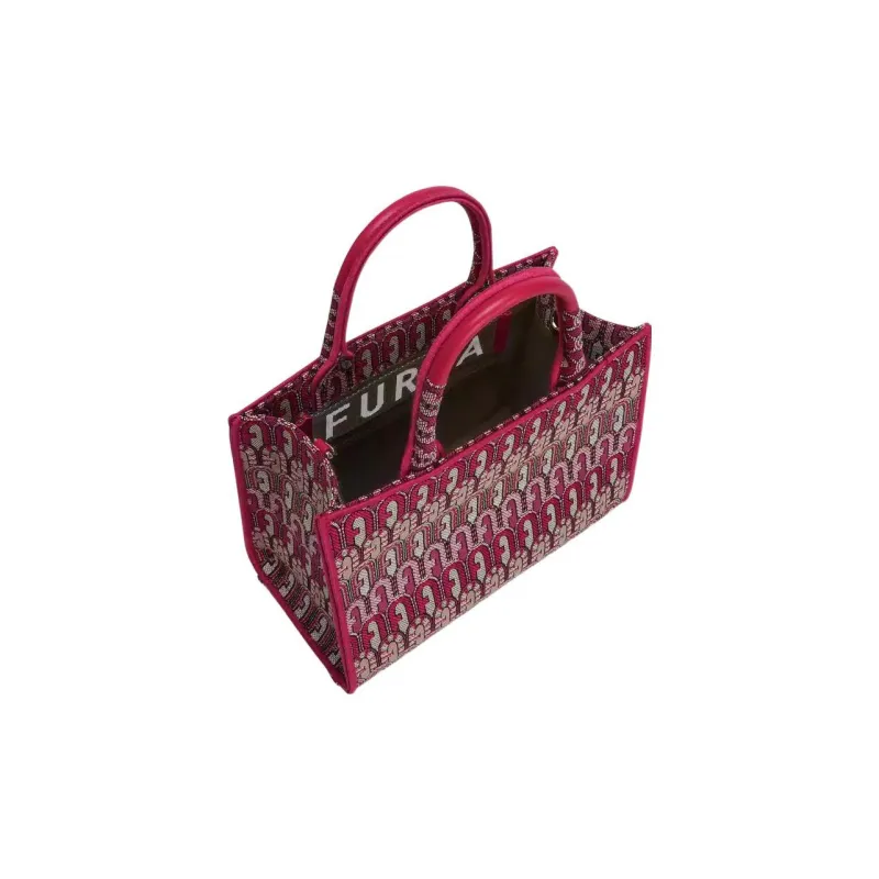 Furla Opportunity Jacquard Fabric One Shoulder Handbags Small Size Women's Purple-4