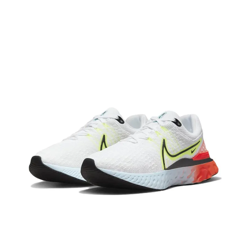 Nike React Infinity Run Flyknit 3 White Volt Bright Crimson Women's-2
