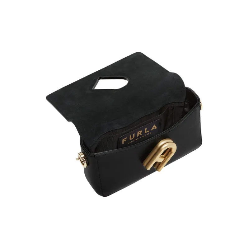 Furla My Joy Taita Calfskin Shoulder Bag Crossbody Bag Mini Women's Black-3