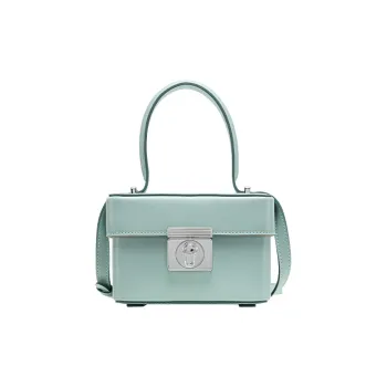 VANESSA HOGAN Cow Leather Box Bag Shoulder Bag Crossbody Bag Handbag Small Size Women's Lake Blue