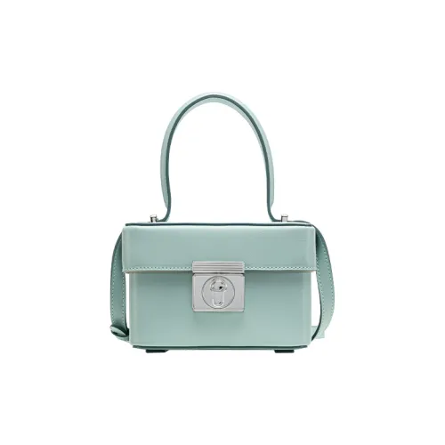 VANESSA HOGAN Cow Leather Box Bag Shoulder Bag Crossbody Bag Handbag Small Size Women's Lake Blue