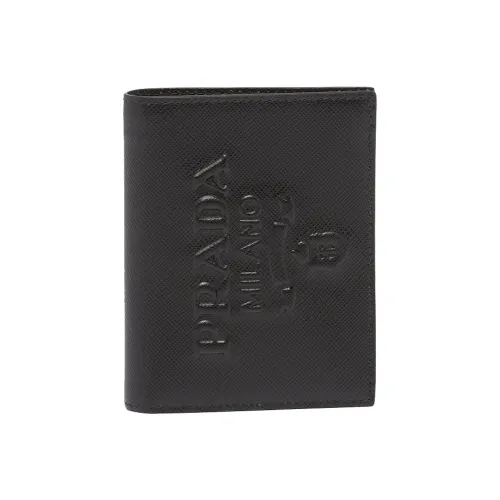 PRADA Saffiano Leather Wallet Small Size Women's Black