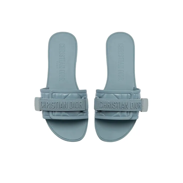 DIOR Diorevolution Rubber Sole Slide Slippers Women's Sky Blue-4