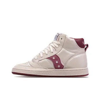 Saucony Jazz Court High Satin Anti-Slip Wear-Resistant High-Top Skateboard Shoes Women's White Purple Standard M