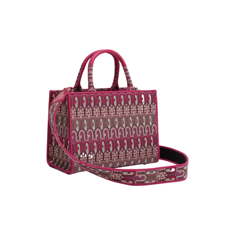 Furla Opportunity Jacquard Fabric One Shoulder Handbags Small Size Women's Purple-3