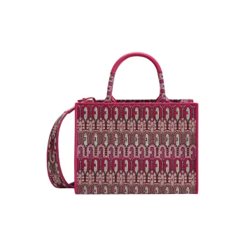 Furla Opportunity Jacquard Fabric One Shoulder Handbags Small Size Women's Purple