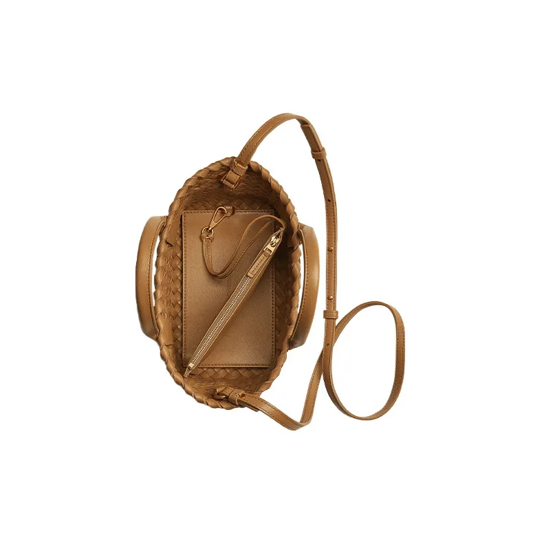 Bottega Veneta Cabat Intreccio Tote Bag Mini Caramel-2