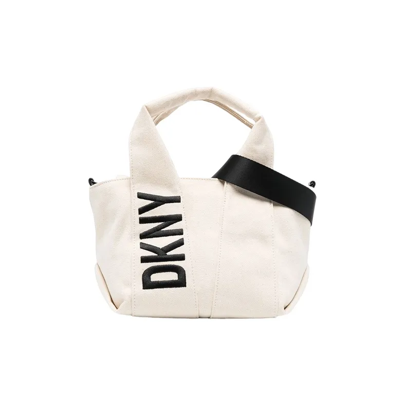 DKNY Cotton Shoulder Bag Crossbody Bag Handbag Women's Light Brown-1