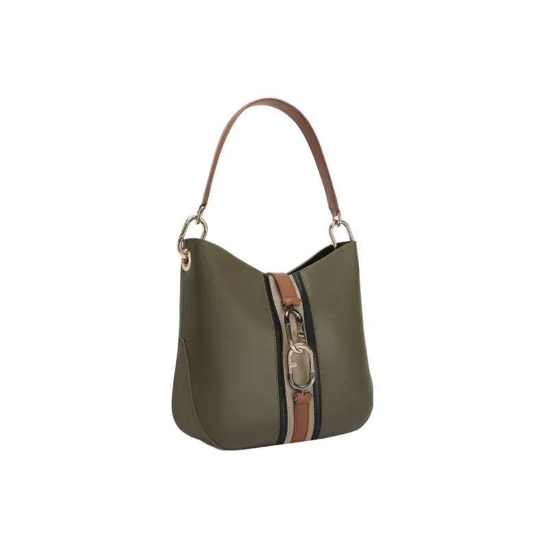 Furla Sirena Collection Calfskin Patchwork Suede Handbag, Shoulder Bag, Crossbody Bag Small Size Women's Sage Green-1