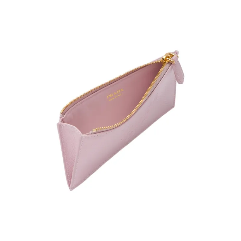 PRADA Saffiano Leather Card Holder Women's Snow Pink-3