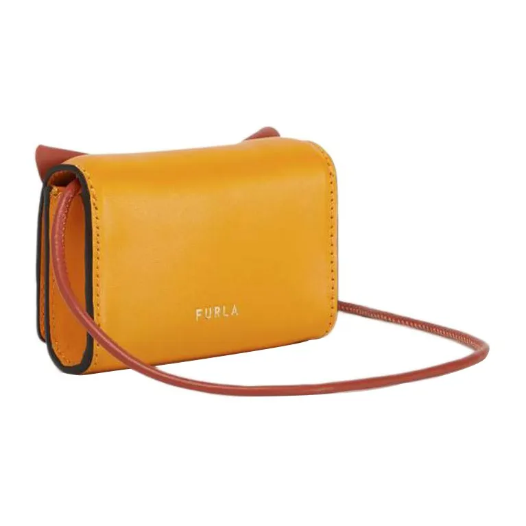 Furla Allegra Roman Calfskin With King Calfskin Shoulder Bag Crossbody Bag Mini Women's Yellow-3