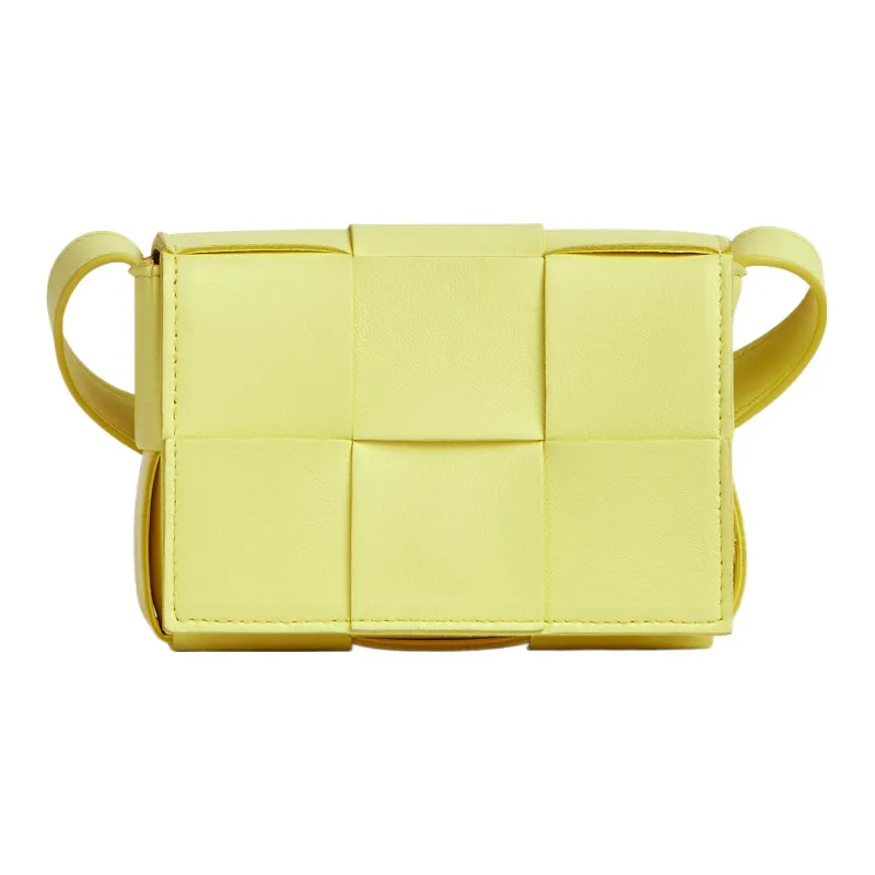 Bottega Veneta CASSETTE Sheepskin Tofu Bag, Pillow Bag, Crossbody Bag, Shoulder Bag Mini Women's Bright Yellow-0
