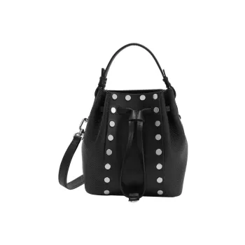 Furla Miastella Calfskin Bucket Bag Handbag Shoulder Bag Crossbody Bag Mini Women's Black
