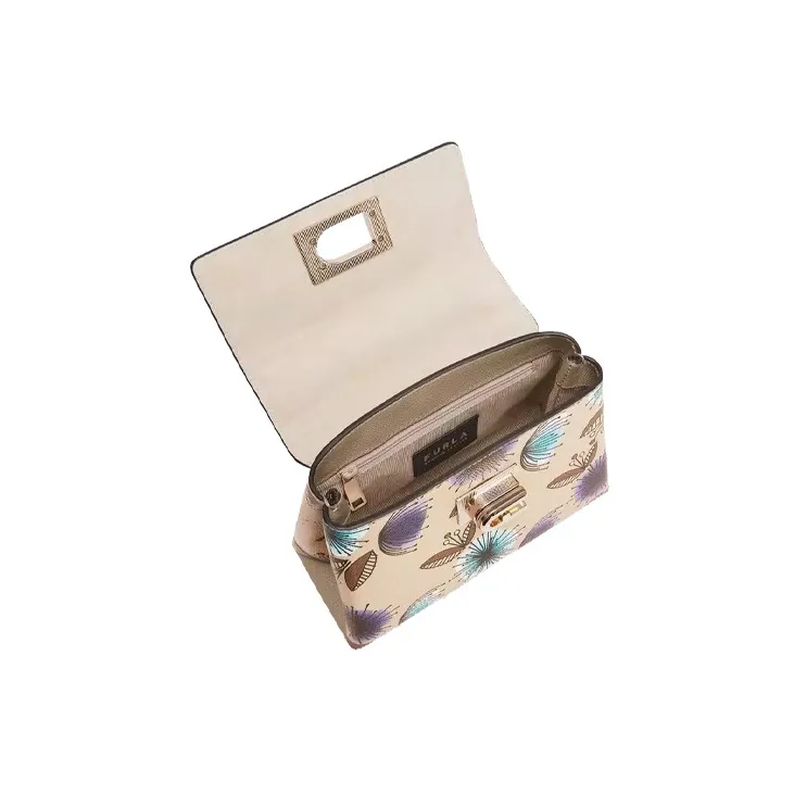 Furla 1927 Collection Textured Leather Shoulder Bag, Crossbody Bag, Handbag Mini Women's Print Gold-3