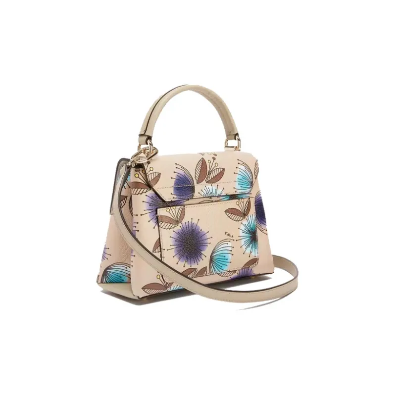 Furla 1927 Collection Textured Leather Shoulder Bag, Crossbody Bag, Handbag Mini Women's Print Gold-2