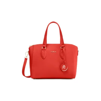 Furla Minerva Calfskin Handbag Shoulder Bag Crossbody Bag Small Size Women's Red