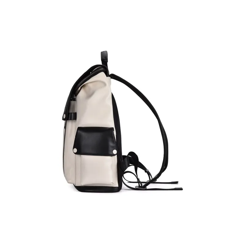 Hush Puppies Top Grain Cow Leather Backpack Large Size Men's Black-2