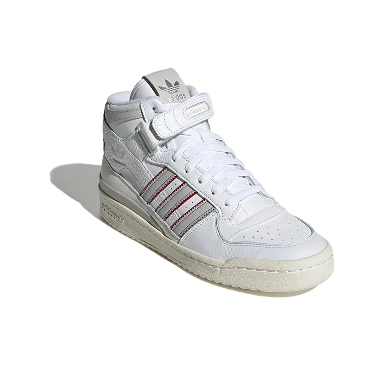 adidas originals Forum Mid White Grey Red-2