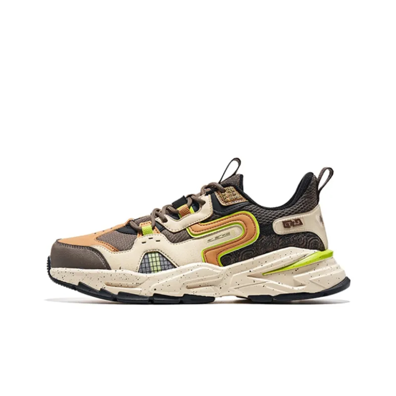 Erke Low-Top Running Shoes Men's Brown Green-0