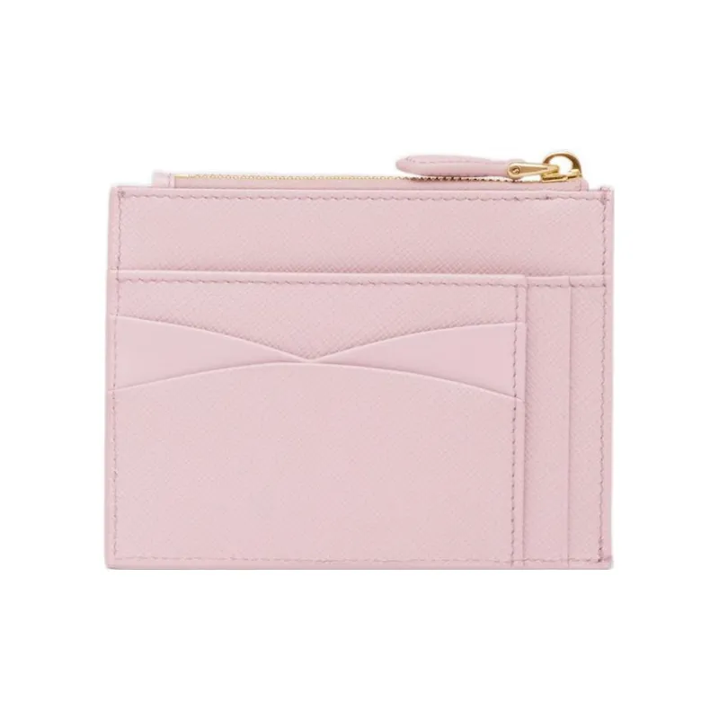 PRADA Saffiano Leather Card Holder Women's Snow Pink-1