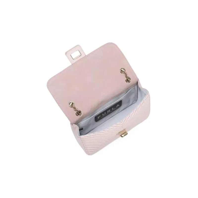 Furla Pop Star Nappa Lambskin Shoulder Bag Crossbody Bag Small Size Women's Light Pink-3