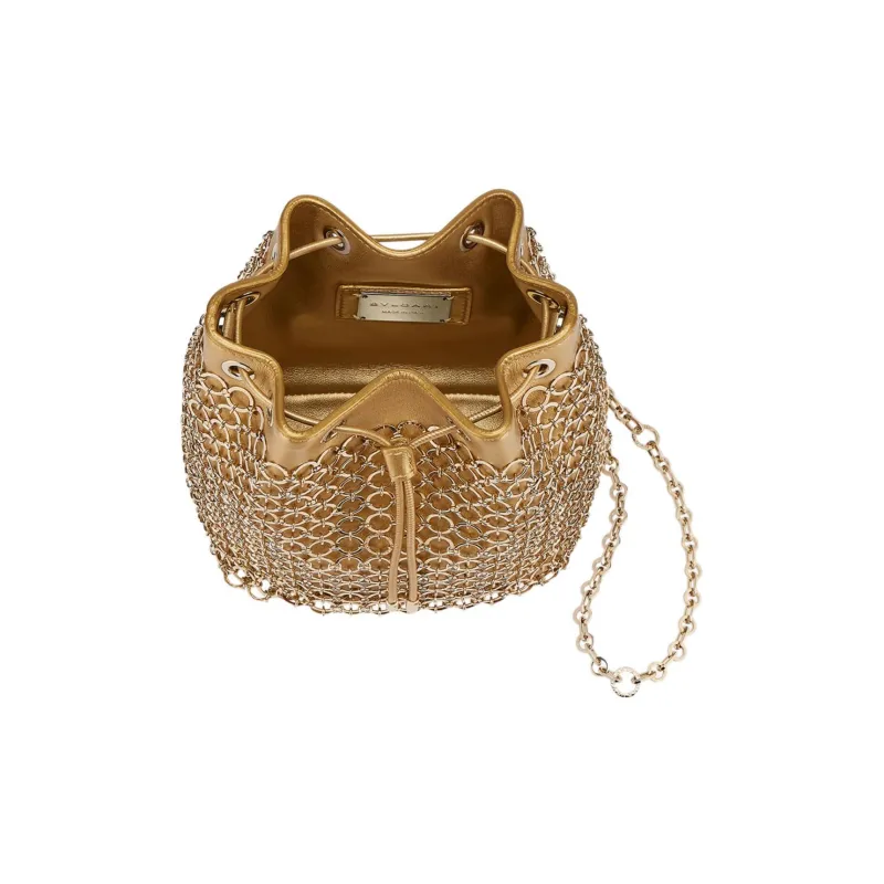 BVLGARI Serpenti Forever Calfskin Bucket Bags Crossbody Bag Shoulder Bag Extra Mini Women's Gold-2